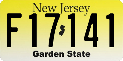 NJ license plate F17141