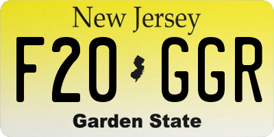 NJ license plate F20GGR