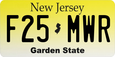 NJ license plate F25MWR