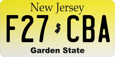 NJ license plate F27CBA