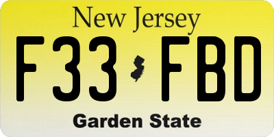 NJ license plate F33FBD