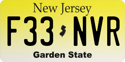 NJ license plate F33NVR