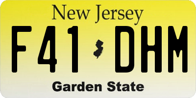 NJ license plate F41DHM