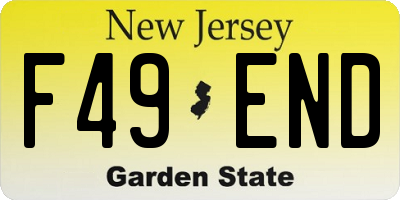 NJ license plate F49END