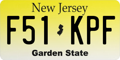 NJ license plate F51KPF