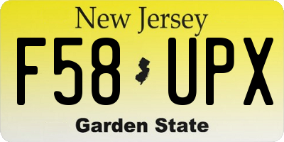 NJ license plate F58UPX