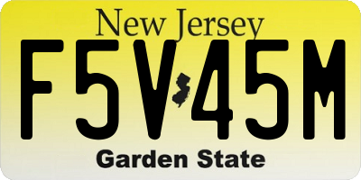 NJ license plate F5V45M
