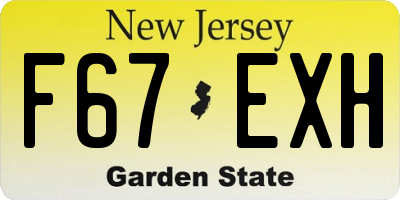 NJ license plate F67EXH