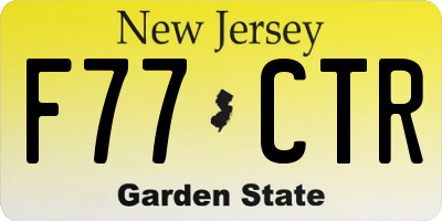 NJ license plate F77CTR