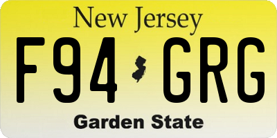 NJ license plate F94GRG