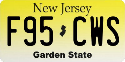 NJ license plate F95CWS