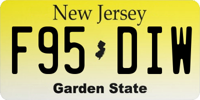 NJ license plate F95DIW