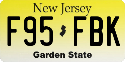 NJ license plate F95FBK