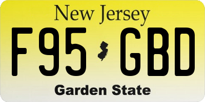 NJ license plate F95GBD