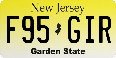 NJ license plate F95GIR