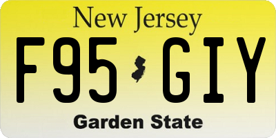 NJ license plate F95GIY