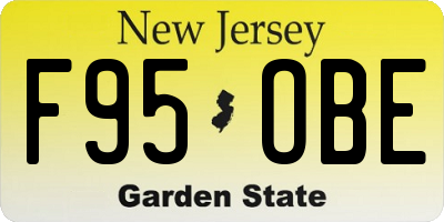 NJ license plate F95OBE
