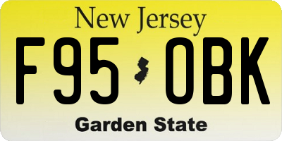 NJ license plate F95OBK
