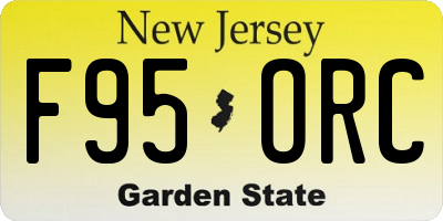 NJ license plate F95ORC