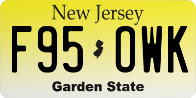 NJ license plate F95OWK