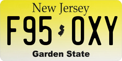 NJ license plate F95OXY