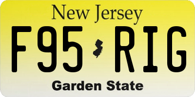 NJ license plate F95RIG