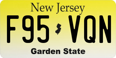 NJ license plate F95VQN