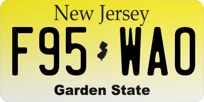 NJ license plate F95WAO