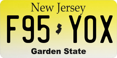 NJ license plate F95YOX