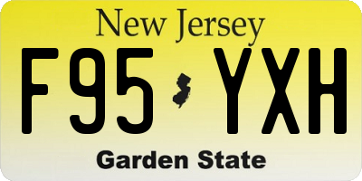NJ license plate F95YXH