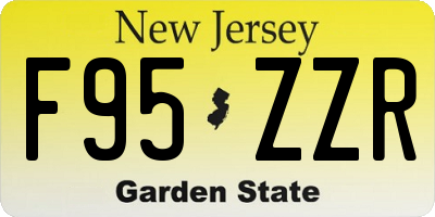 NJ license plate F95ZZR