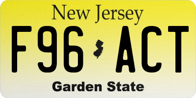 NJ license plate F96ACT