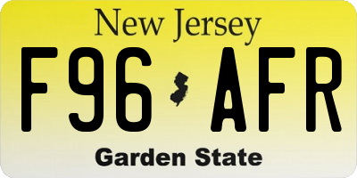 NJ license plate F96AFR