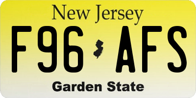 NJ license plate F96AFS