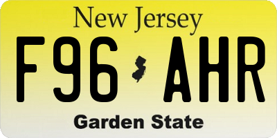 NJ license plate F96AHR