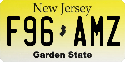 NJ license plate F96AMZ