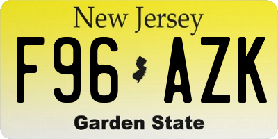 NJ license plate F96AZK