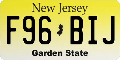 NJ license plate F96BIJ