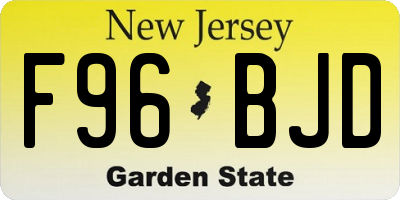 NJ license plate F96BJD