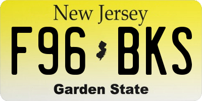 NJ license plate F96BKS