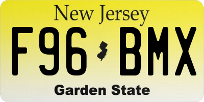 NJ license plate F96BMX