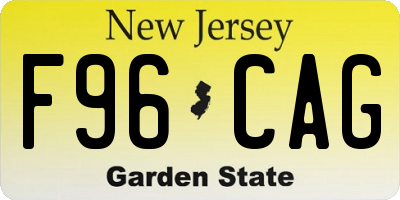 NJ license plate F96CAG
