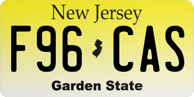 NJ license plate F96CAS