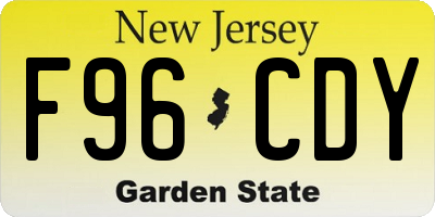 NJ license plate F96CDY