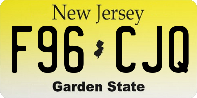 NJ license plate F96CJQ