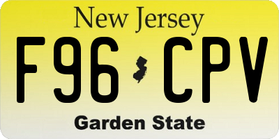 NJ license plate F96CPV
