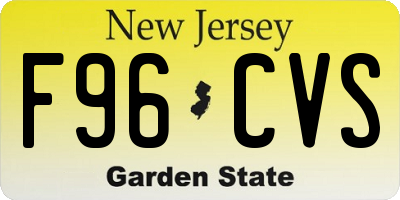 NJ license plate F96CVS