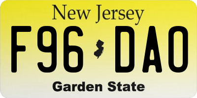 NJ license plate F96DAO