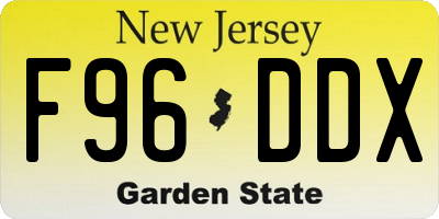 NJ license plate F96DDX