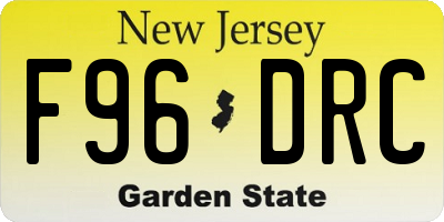 NJ license plate F96DRC